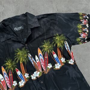 Favant Aloha Shirt Mens XL 100% cotton hawaii surf surfboards luau classic theme
